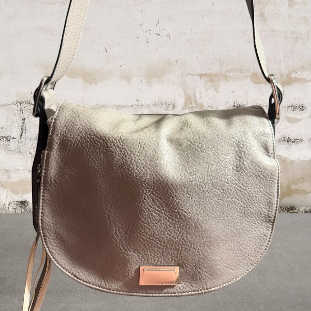 Juicy Couture Pebble Saddle Crossbody Bag Light Grey